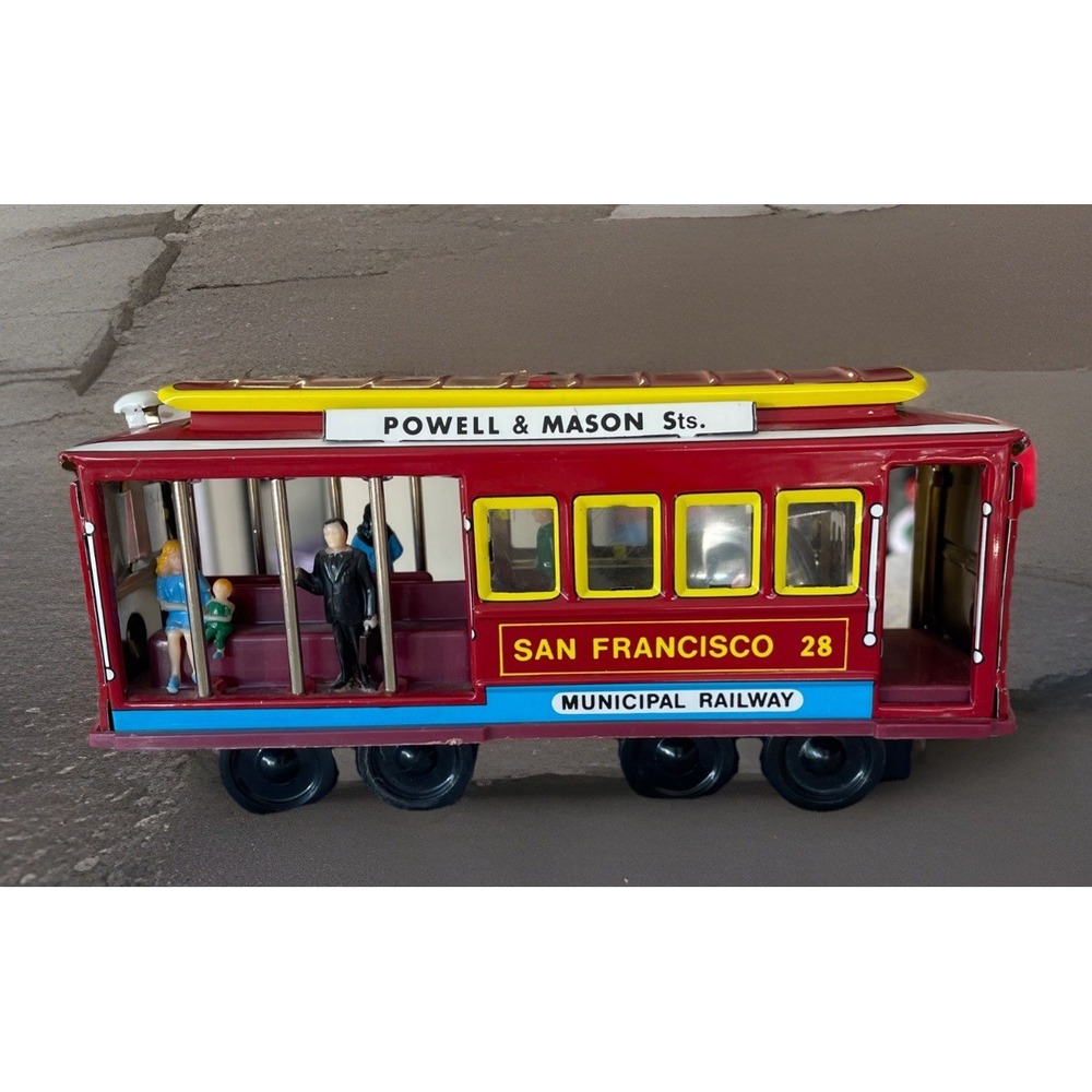 San Francisco 28 Powell & Mason St, Bay & Taylor St trolley car tin ringing bell